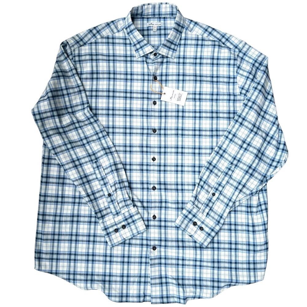 Peter Millar Shirt Men Size‎ XXL Crown Lost Creek Woven Cotton Sport Plaid